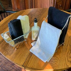 GUEST TOWEL WASHCLOTH & SOAP HOLDER & RACK